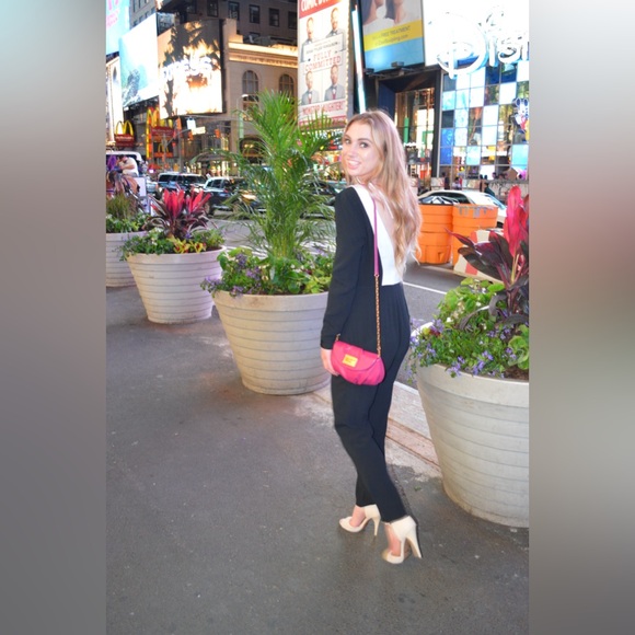 Deep V Plunge Long Sleeve Navy Jumpsuit - Picture 10 of 10